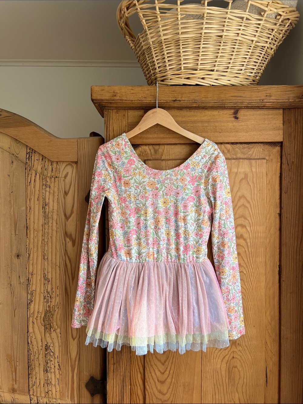 Cheeky Plum | Floral Long-Sleeve Tutu Dress in Pink and Pastels